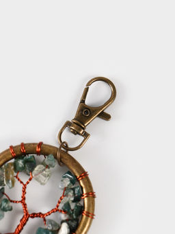 Брелок ловец снов «Великое древо», 19 см, тёмно-зелёный