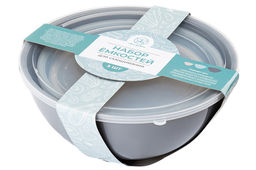 Набор салатников 3 пр. 1,15 л, 2 л, 3,35 л с крышками, пластик - Elan gallery фото 8