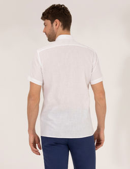 Beyaz Regular Fit K_sa Kollu G_mlek