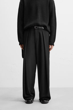 WIDE-FIT PLEATED TROUSERS - Zara фото 2