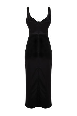 Siyah Drapeli Anvelop Orme Saten Elbise TPRSS24EL00054 - Trendyolmilla фото 8