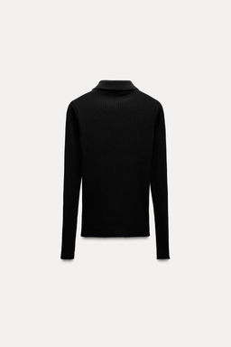 RIBBED POLO NECK T-SHIRT - Zara фото 12