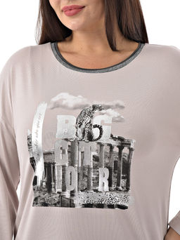 Лонгслив с принтом трикотаж пенье - А+б коллекция фото 30