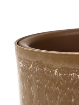 Кашпо для цветов «Микрит», 1.9 л, d=18 см, h=16.5 см, со вставкой, пластиковое, бежевое