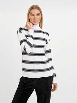 водолазка женская в молочном цвете в полоску - Glenfield фото 3