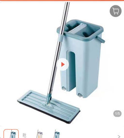 Ведро с вертикальным отжимом и шваброй Моп / S2-1 /уп 24/ голубой - Галеонтрейд фото 2