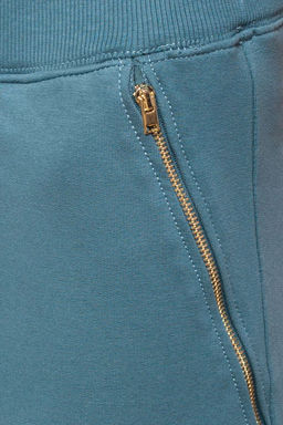 Брюки из эластичного футера с молниями