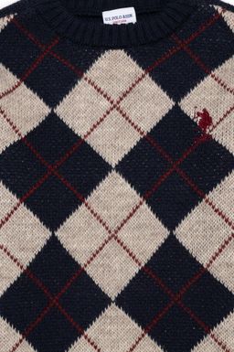 U. S. Polo Assn / Темно-синий трикотажный свитер с круглым вырезом для мальчика - U.s. polo assn фото 4