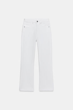 JEANS TRF CROPPED FLARE TIRO ALTO / Blanco - Zara фото 8