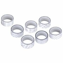 Клейкие WASHI-ленты для декора с фольгой «Серебристые»,15 мм × 3 м (набор 7 шт.) рисовая бумага