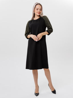 Платье женское П-182 (нейлон г/к/жаккард принт) Серая - Elenatex фото 5