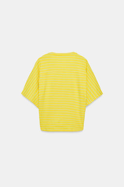 CAMISETA RAYAS ALGOD?N Y LINO / Amarillo - Zara фото 6
