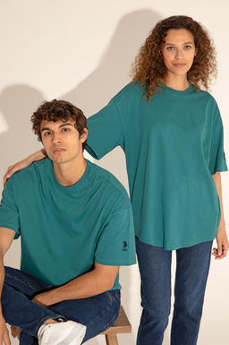 Футболка U.S. Polo Assn мужская темно-зеленая из хлопка  фото 15