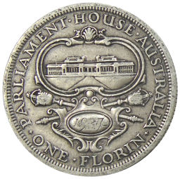 1 флорин 1927 года Австралия Открытие здания парламента в Канберре