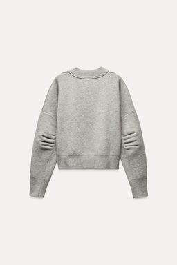 PLEATED SLEEVE KNIT SWEATSHIRT - Zara фото 11
