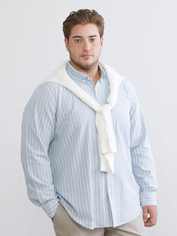 Regular Fit Uzun Kollu ?izgili Erkek G?mlek