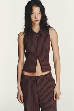 STRIPED ZIP-UP WAISTCOAT - Zara фото 9