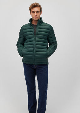 Dik Yaka Yesil Sisme Mont