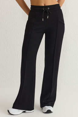 Siyah Soft Kumas Cepli ve Reflektor Bask?l? Spor Orme Esofman Alt? THMSS25EA00002