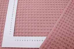 Вафельное премиум-полотно Бохо цв.пыльная роза, ш.1.44м, хлопок-100%, 230гр/м.кв - Купава фото 2