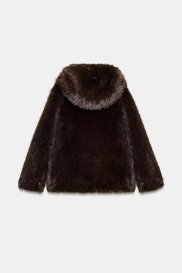 SHORT FAUX FUR COAT ZW COLLECTION - Zara фото 8