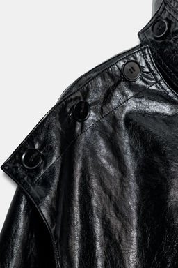 LEATHER EFFECT JACKET WITH SCARF ZW COLLECTION - Zara фото 10