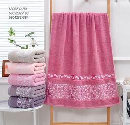 Махровое полотенце Сердечки-бежевый 50*90 см. хлопок 100% - Лен поволжья фото 2