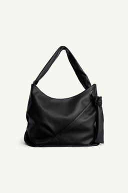 BOLSO SHOPPER PIEL / Negro