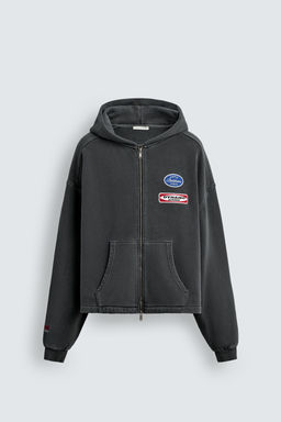 WASHED PATCH HOODIE