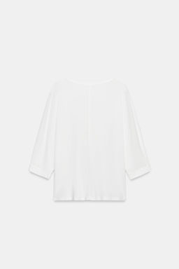CAMISETA CUELLO PANADERO ALGOD?N / Blanco