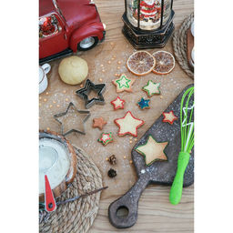 Формы для печенья новогодние Доляна Звёздочка, набор 5 шт., металл, серебристые