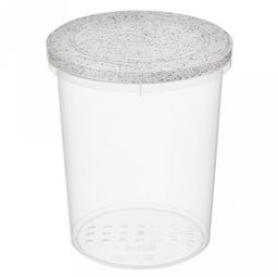 Банка пластмассовая "Asti" 1л, д11,5см, h14,7см, с завинчивающейся крышкой, гранит светло-серый (Россия)