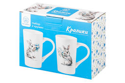 Набор 2 кружек 500 мл 13*8,5*14,5 см Кролики, фарфор - Elan gallery фото 6