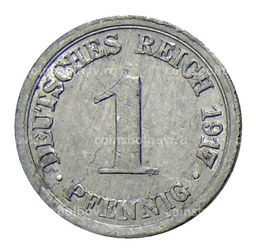Монета 1 пфенниг 1917 года G Германия