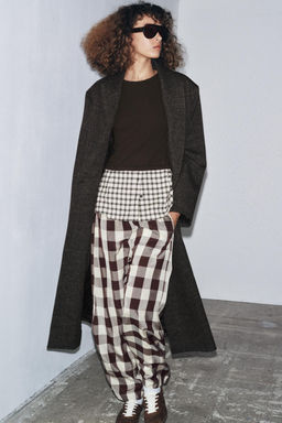 CONTRAST CHECK T-SHIRT - Zara фото 8