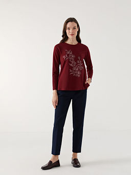 Bisiklet Yaka Desenli Kad?n Bluz