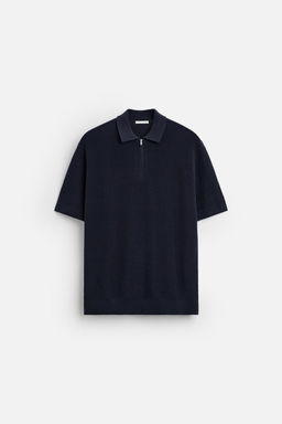 PEARL KNIT POLO SHIRT WITH ZIP - Zara фото 7