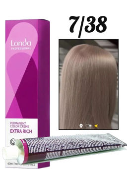 Стойкая краска 7/38 блонд золотисто-жемчужный LondaColor