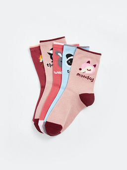 Desenli K?z ?ocuk Soket ?orap 5li