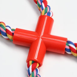 Игрушка тренировочная канатная Восьмерка с зубочисткой, до 27 см, до 140 г, микс цветов - Пижон фото 4