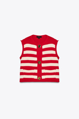 STRIPED KNIT WAISTCOAT TOP - Zara фото 5