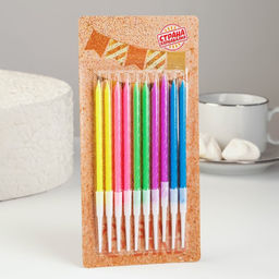 Свечи для торта Неон, 10 шт, разноцветные, 14 см - Страна карнавалия фото 9