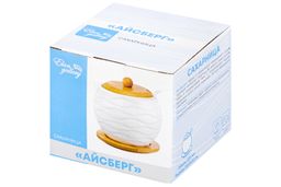 Сахарница Elan Gallery Айсберг волны 620 мл 12×12×12 см с ложкой и крышкой на подставке  фото 9