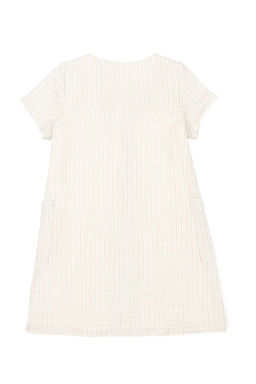 Кремовое тканое платье для девочки - U.s. polo assn фото 2