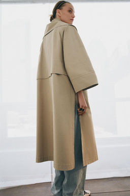 TRENCH OVERSIZE PA?UELO ZW COLLECTION LIMITED EDITION / kaki-med - Zara фото 3