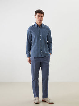 Regular Fit Uzun Kollu Ekose Gabardin Erkek G?mlek