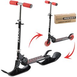 Самокат-снегокат, складной, в коробке (красный)