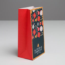 Цена за 5 шт. Пакет подарочный без ручек «Счастья в Новом Году», 10×19×7 см