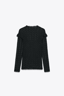 LACE TOP WITH RUFFLES - Zara фото 7
