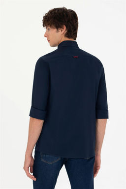 U. S. Polo Assn Мужская темно-синяя базовая рубашка с длинным рукавом - U.s. polo assn фото 5